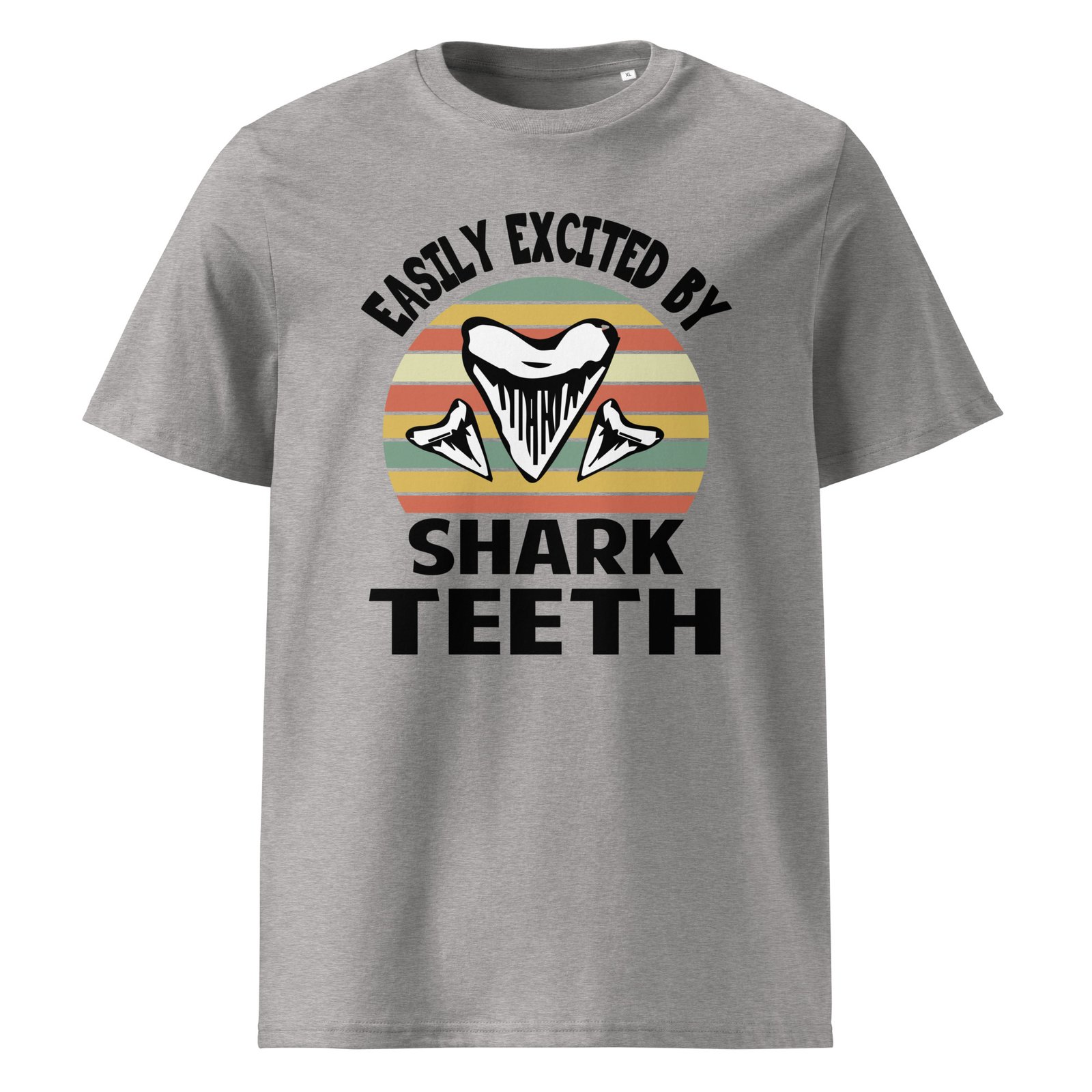 Easily Excited by shark teeth Unisex organic cotton t-shirt