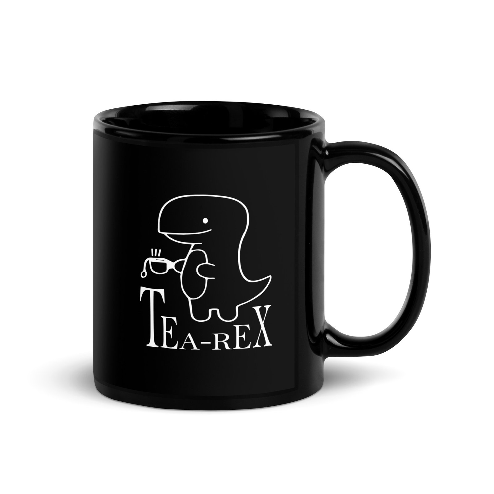 Tea-Rex Black Mug