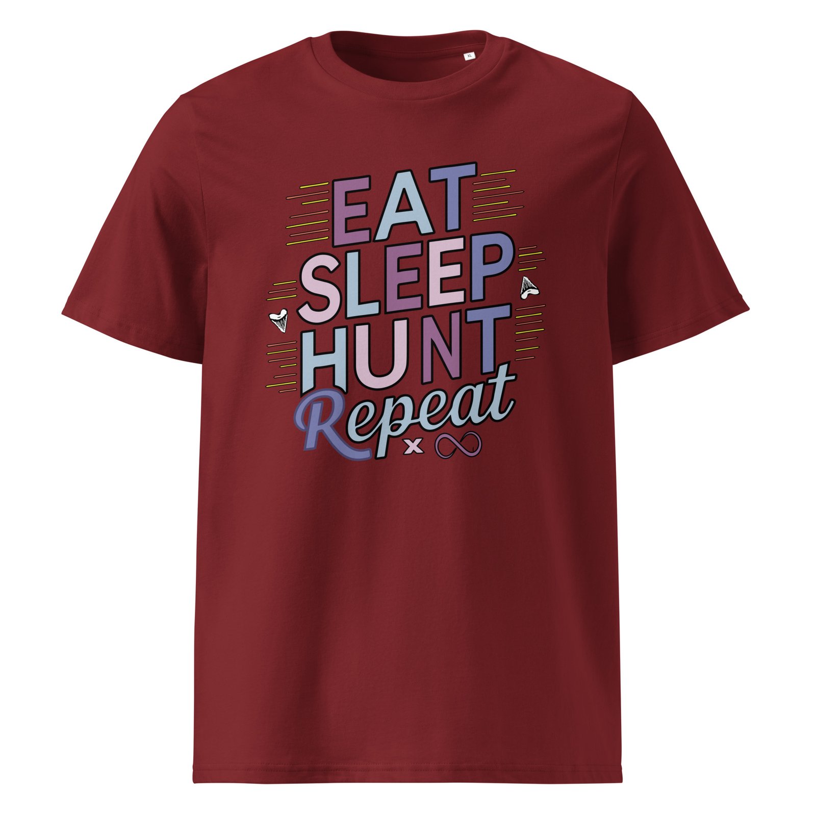 "Eat Sleep Hunt Repeat" Unisex organic cotton t-shirt - Image 4