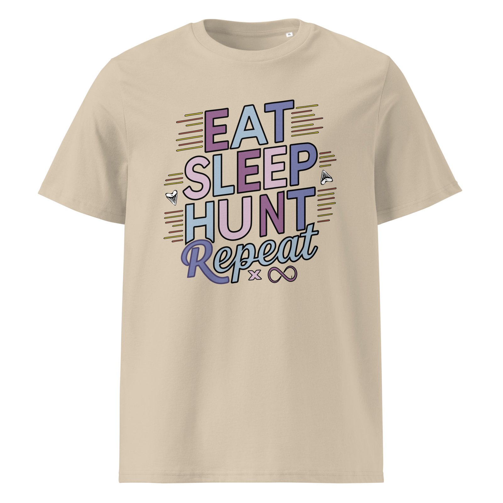"Eat Sleep Hunt Repeat" Unisex organic cotton t-shirt - Image 9