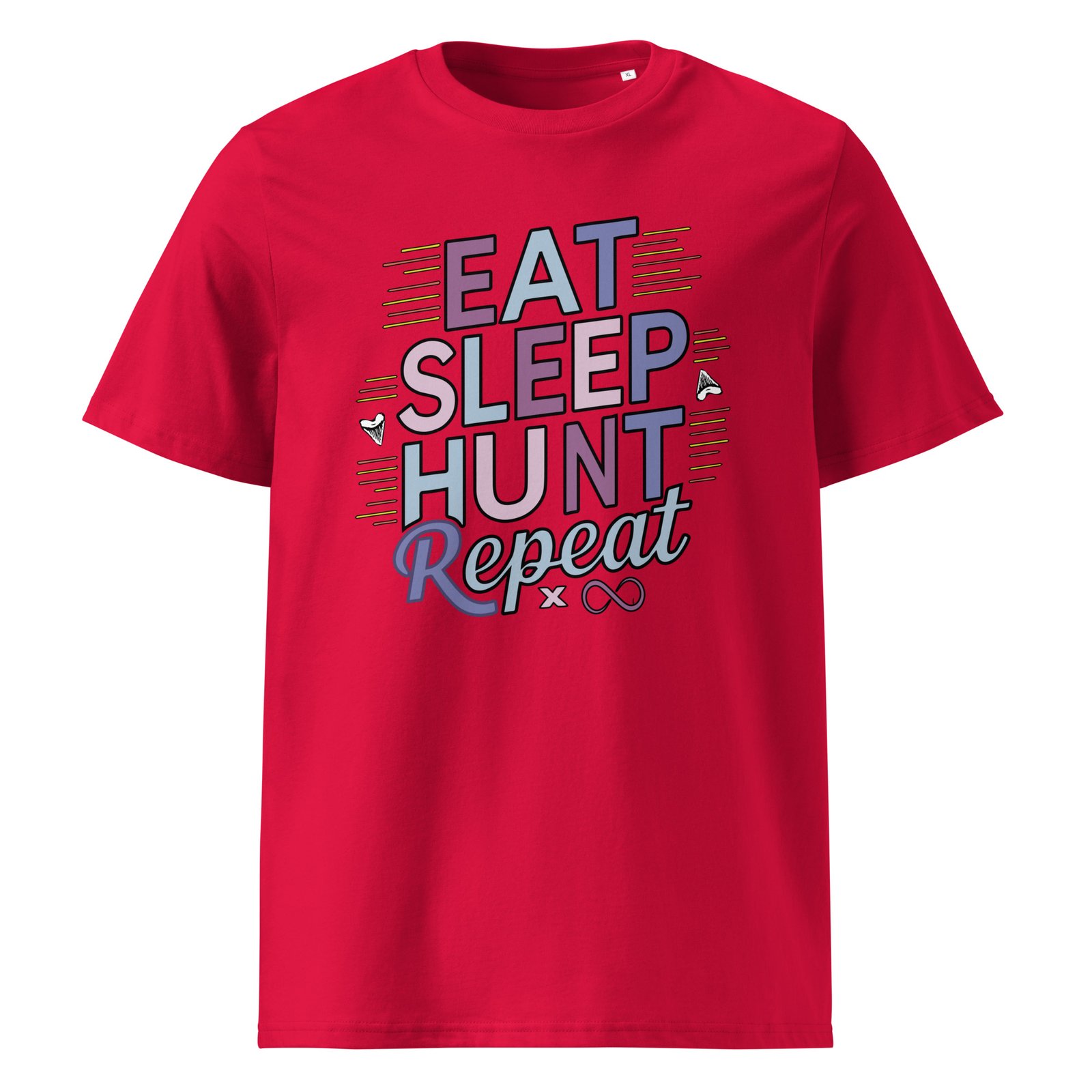 "Eat Sleep Hunt Repeat" Unisex organic cotton t-shirt - Image 6