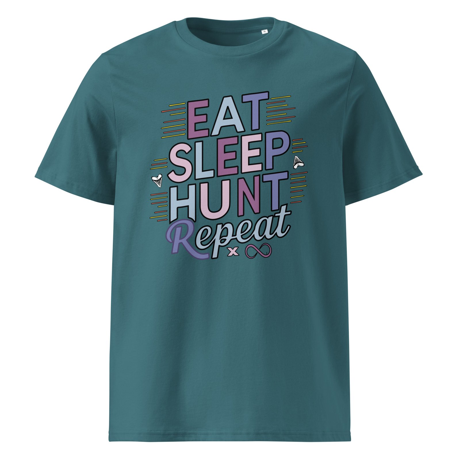 "Eat Sleep Hunt Repeat" Unisex organic cotton t-shirt - Image 7