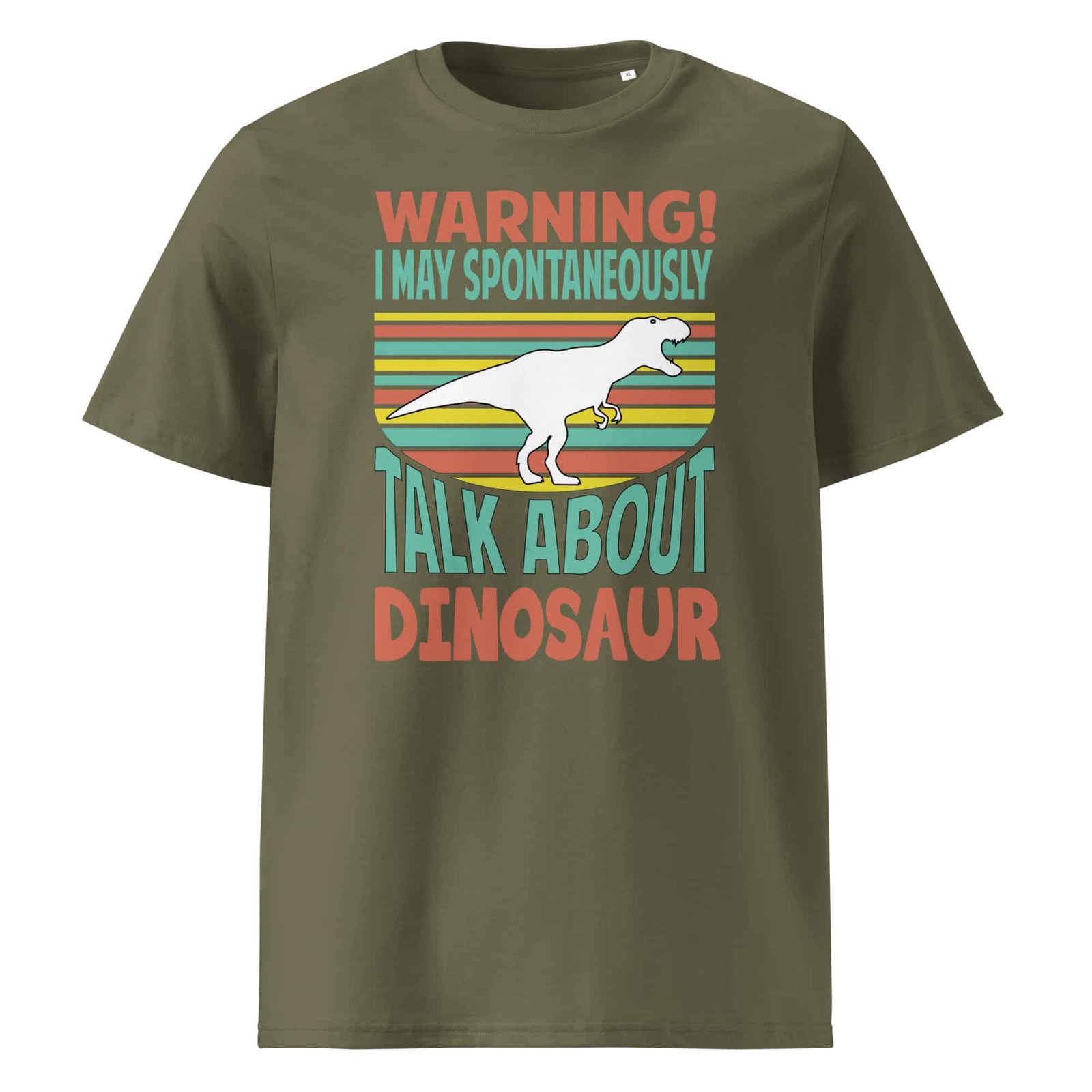 Warning! I'm Spontaneously Talking About Dinosaur Unisex cotton t-shirt - Image 7